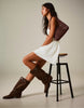 Bershka Rustic Corset Mini Dress In White