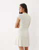Kaiia Exclusive Knitted Cap Sleeve Mini Skater Dress In Cream