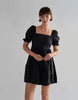 Glamorous Ruffle Trim Babydoll Mini Dress In Black