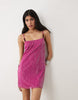 Motel Cerita Plisse Mini Dress In Pink
