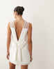 Abercrombie & Fitch Bow Back Bridal Mini Dress In White