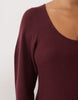 Maternity Knitted Structured Scoop Neck Maxi Dress In Burgundy