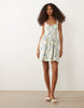 New Look Floral Bengaline Corset Mini Dress In Cream