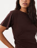 Cotton On Boxy Side Tuck T-Shirt Dress In Dark Oak