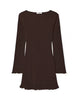 Na-Kd Pleated Mini Dress In Dark Brown