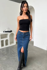 Tahnee Denim Maxi Skirt - Dark Blue