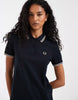 Fred Perry Twin Tipped Mini Polo Dress In Navy With White And Peach Tipping