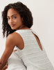 Abercrombie & Fitch Slash Neck Smocked Skort Mini Dress In White Pinstripe