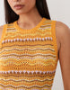 Kiwi & Co Walking On Sunshine Crochet High Neck Sleeveless Mini Beach Dress In Orange Stripe