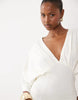 Grecian V Neck Mini Dress In Neutral
