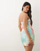 Forever New Bandeau Liquid Sequin Mini Dress In Oversized Floral