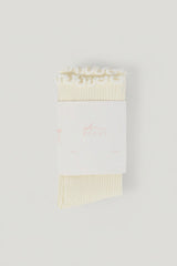 Ruffle-Trim Crew Socks in Ivory