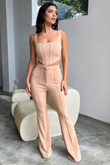 Token Corset Top - Tan