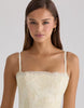 House Of Cb Chloe Lemon Custom Lace Cotton Broderie Anglaise Mini Dress In Lemon