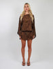 Simmi London Leapord Print Beach Chiffon Mini Dress In Brown