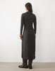 Nobody'S Child Ribbed Jersey Soft Collared Maxi Dress In Charcoal