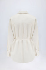 Oversized Cotton-Poplin Shirt in White