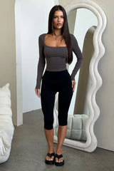 Andre Long Sleeve Top - Charcoal