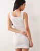 Calvin Klein Jeans Label Rib Mini Dress In Grey Marl