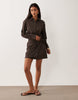Cotton On Shirt Mini Dress In Dark Oak Stripe