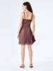 Omnes Dresses Allie Mini Satin Dress With Starburst Print In Brown