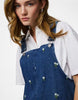 Pieces Spencer Dress In Medium Blue Denim