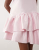 Yas Sleeveless Exaggerated Asymmetric Ruffle Hem Mini Dress In Pale Pink