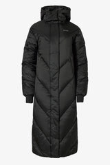 Waterproof Hooded Long Parka Coat in Black