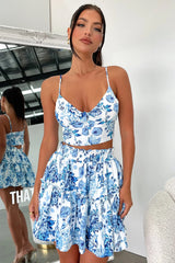 Tahan Crop - Blue Floral