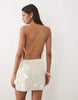 Mango Capsule Embellished Mini Dress In Cream