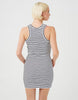 Brave Soul Striped Ribbed Sleeveless Mini Dress In White