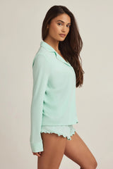 Modal Long-Sleeve Pyjama Top in Mint