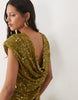 River Island Sequin Mini Dress In Green