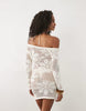 Miss Selfridge Off Shoulder Floral Crochet Dress