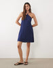 Mango Teen Halterneck Mini Dress In Navy