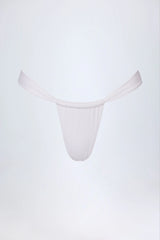Ruched Thong Bikini Bottoms in White