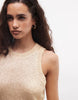 Monki Knitted Mini Dress With Sequin Detail In Gold