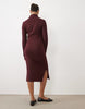 Mamalicious Maternity Soft Knitted Rib Midi Dress With Nursing Function In Burgundy Melange