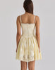 House Of Cb Chloe Lemon Custom Lace Cotton Broderie Anglaise Mini Dress In Lemon