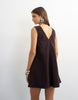 Topshop Denim Cord Pinny V Neck Mini Dress In Chocolate