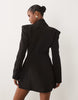 Bardot Blazer Tie Detail V Neck Mini Dress In Black