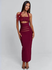 Lucy's LUNABELLE MIDI DRESS BURGUNDY
