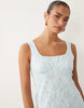 Lace Mini Dress With Flippy Hem In Baby Blue
