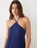 Mango Teen Halterneck Mini Dress In Navy
