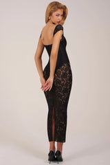 Sweetheart-Neck Maxi Dress in Black