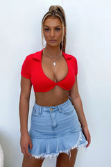 Brittany Denim Skirt - Blue