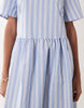 Jdy Short Sleeve Mini Dress In Light Blue Stripes