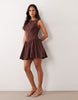 Abercrombie & Fitch Drop Waist Mini Dress In Brown