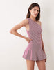 Supre Penelope Cowl Mini Dress In Pink Mulberry Stripe