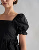Glamorous Ruffle Trim Babydoll Mini Dress In Black